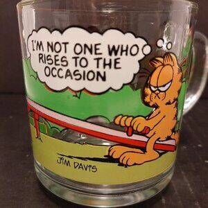 (2) McDonald's Coffee Cup  1978-1980 Anchor Hocking Garfield Odie Jim Davis Mugs